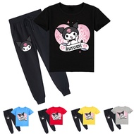 2026 E-commerce Children's Clothing Kuromi Kuromi Fashion Printed Short-Sleeved T-Shirt Summer Cloth