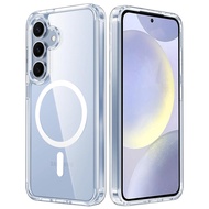 Clear Crystal Magnetic Case for Magsafe Samsung S25 S23 S24 Plus S22 Ultra S21 FE S24fe S25Ultra S25