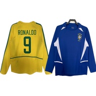 Top 2002 Brazil Retro Jersey 02 Long sleeves home away Men's Sports shirt