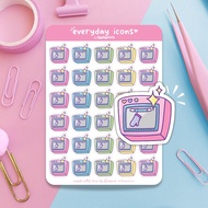 Clean Stove / Oven Reminder Household Chores Cute Icons Matte Planner Stickers by Appleprints