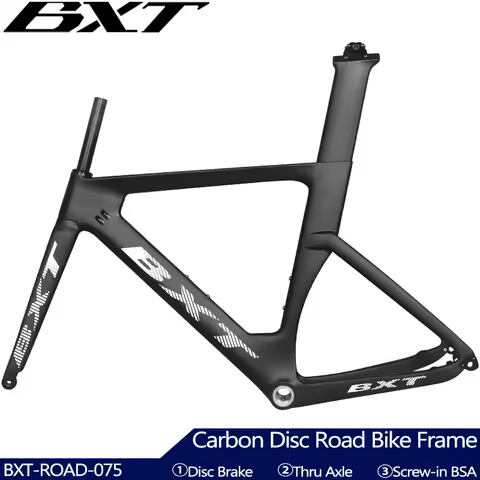 BXT Carbon Fiber Road Bike Frame, Disc Brake Bicycle Frame, Thru Axle Carbon Road Frame, Racing Fram