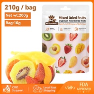 Mr.Squirrel Organic Dried Fruits Chewy Mixed 5 Kinds Of Dried Strawberry Peach Apricot Kiwi Mango