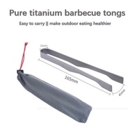 Outdoor Portable Pure Titanium Barbecue Tongs Steak Tongs BBQ Vegetable Tongs Steak Barbecue Tongs C
