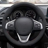 Black Suede Hand Sew Car Steering Wheel Cover For BMW F45 F46 X1 F48 X2 F39 Car Interior accessories