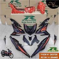 [READY STOCK] RAPIDO COVER SET Y15ZR V1/V2 EXCITER RC150-14 ORANGE (STICKER TANAM/AIRBRUSH)
