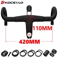 KOCEVLO Road Bicycle Handlebar 28.6/31.8mm Carbon Fiber Integrated Handlebar dropbar road bike