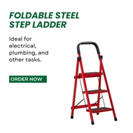 3 Steps 4 Steps Foldable Steel Step Ladder for DIY Electrical Plumbing Tangga Besi