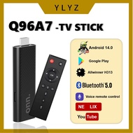 Q96A7 Lates Android 14.0 Version TV Stick 4K Ultra HD Allwinner H313 2.4/5G WiFi Bluetooth 5.0 Voice