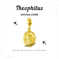 Theophilus Titanium Ariel Gold Plated Dangle Charm (Front & Back)