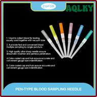 AQLKY โมเดล IV Cannula เหมือนปากกาปลอดภัยแบบใช้แล้วทิ้ง50เข็มpcs เข็มมีดผ่าตัดแบบเลือด20G22G FGUOP