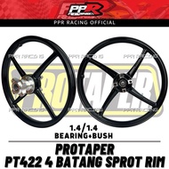 🔥 4 BATANG CUSTOM SPORT RIM PROTAPER PT422 SIAP BEARING BUSH Y15 Y15ZR Y16 Y16ZR Y125Z Y125ZR OPEN HUB 4BATANG SUPER FLY