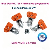 4PCS 433Mhz 5Q0907275F Tire Pressure Monitoring Sensor For Audi RS3 SKODA Kodiaq PORSCHE 718 VW Arte