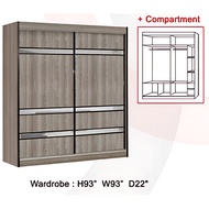 Ampang Furniture Warehouse Promotion Sliding Door Wardrobe  8feet x8feet /8kaki x 8kaki / Almari  ba