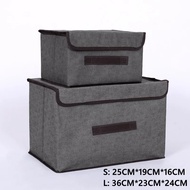 [SG Ready Stock] Storage Box Foldable Linen Cloth With Lid Boxes Bag Basket Space Saving Savers Home House Household