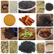 BUAH PELAGA,KAYU MANIS,BUNGA CENGEH,JINTAN MANIS,Biji ketumbar,HALBA CAMPUR,HALBA BIJI,LADA PUTIH,LA