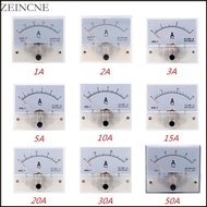 Zein AC Panel Meter Analog Panel Ammeter Dial Current Gauge Pointer Ammeter Sinusoidal Wave AC 50Hz 