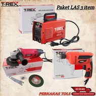 [3ITEM] Paket Mesin Las T-REX 450WATT 135A - Mesin Bor 10mm TREX - Gerinda Tangn 4 INCH ELLKA PROMO 