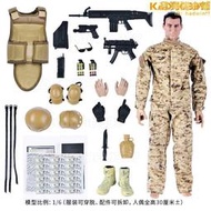 1/6兵人玩具玩偶關節可動士兵軍人特種部隊模型4D槍模海豹突擊隊