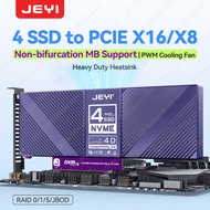JEYI 4 NVMe SSD สำหรับ PCIE อะแดปเตอร์ที่ไม่ใช่แบบ Bifurcation สนับสนุนเมนบอร์ดRAID 0 1 5 JBOD Max 1