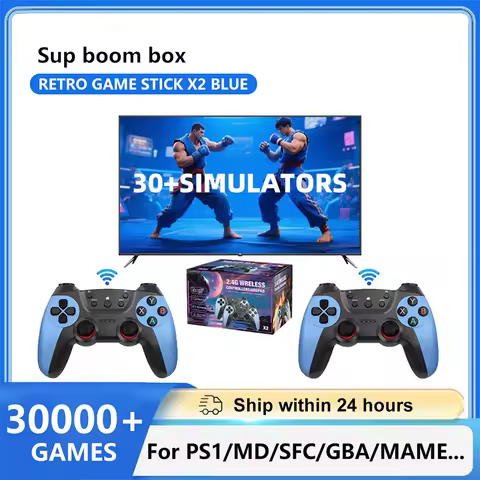 X2 Game Stick 256G 60000 Game 4K Retro Video Game Console 2.4G Wireless Controller TV 30 Emulator Fo