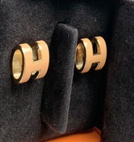 Hermes pop H earrings in yellow with gold hardware