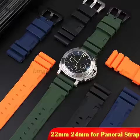 Rubber Watch Band for Panerai SUBMERSIBLE PAM441 359 Pa111 Soft Silicone 22mm 24mm Bracelet Men Watc