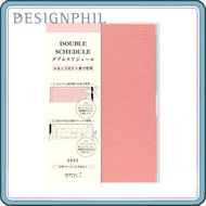 Midori Double Schedule Diary 2025, B6 Monthly Planner, Money, Pink, Starts October 2024