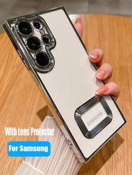 เคสโปร่งใสชุบหรูหราสำหรับ Samsung Galaxy Note 20อัลตร้า10พลัส Note20โปร5กรัมตัวปกป้องกล้องถ่ายรูปรูโลโก้ปลอกซิลิโคน