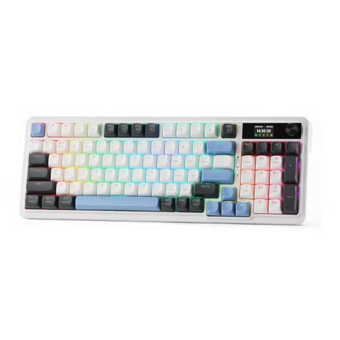 Redragon K719 Wireless Gasket Gaming Keyboard w/Hype Screen & Knob, 95 Keys Mechanical Keyboard, Eas