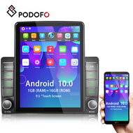 Podofo 2Din Android 10.0 GPS วิทยุสเตอริโอรถยนต์9.5 หน้าจอแนวตั้ง1 + 16G HD 1080P 2.5D กระจกเทมเปอร์รถ MP5เครื่องเล่นบลูทูธไวไฟจีพีเอสวิทยุ FM Receiver สนับสนุนกล้องมองหลัง