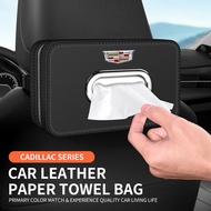 For Cadillac Car Tissue Box Holder Nappa Leather Interior Paper Towel Bag for CT4 CT5 CT6 XT4 XT5 XT