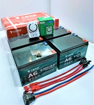ebike battery 48volts 12.2AH, a set of package with charging mechanical timer, wires and connector, the latest A6 sereis of tianneng brand, high quality lead acid batteries, maintenance free, tested long lasting performance