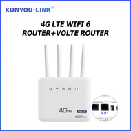 XUNYOU-LINK 4G LTE WiFi Router WiFi 6 Modem 300Mbps 2.4 G With Wired Telephone Interface SIM Card Sl