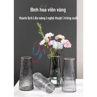 Flower Vase Ancient Glass Flower Vase With Gold Edge Simple Creative Vase Decoration Living Room Arrangement Yale77