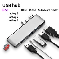 🔥Ready Stock🔥 USB hub For microsoft Laptop 1 Laptop 2  Laptop 3 Laptop 4 Laptop 5 Surface laptop go 1 go 2  Adapter USB Dock Dongle docking station with HDMI 4K  USB 3.0 TF Card Reader T0502 E0403