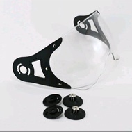 Kaca Pilot Bening Helm Honda Scoopy + kupingan+Baut Helm Bogo Pilot / Cakil HBC / Momo / Hijab Niels