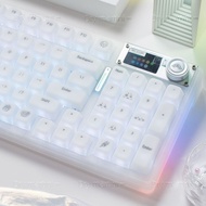 F98pro White Fog Transparent Tarantula Customized Mechanical Keyboard Mahjong Sound Three-Mode Wired