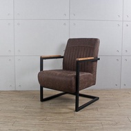 北歐復古 木製扶手  沉穩 咖啡色 單人椅