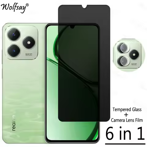 Privacy Screen Protector For Realme C63 Anti-Spy Tempered Glass For Realme C63 C 63 Camera Glass For