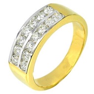 Parichat Jewelry แหวนทองคำแท้18K ฝังเพชรเบลเยี่ยมแท้น้ำ 98 ขาวกลม 2.4 มิล. จำนวน 14 เม็ด น้ำหนัก 0.79 กะรัต ไซส์ 7/54