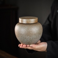 Coarse Pottery Jar Sealed Jar Moisture-Proof Tea Jar Kiln-Change Red Green Tea Storage Jar Tea Stora