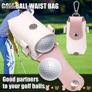 WATTLE Golf Ball Storage Bag, PU Leather Soft Golf Ball Bag, Golf Accessories Colorful With 2 Tees Golf Waist Bag Golf Course
