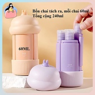 4-in-1 Travel Bottle Set, Shampoo, Shower Gel, Facial Cleanser Bottle Travel Bottle Travel Size Toil
