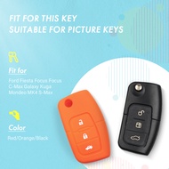 【cw】KEYYOU Silicon Key Case Protection Cover Flip Key Key Rings New For Ford Fiesta MK7 Focus 2 Car Folding Key Accessory *