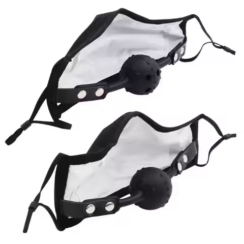 1Pcs For Couples Intimate Role Play Games Breathable Silicone Ball Gag Mask Adjustable Straps Soft L