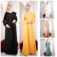 DRESS RAYA JUBAH ABAYA LABUH LONGGAR MUSLIMAH PLEATED PLUS SIZE