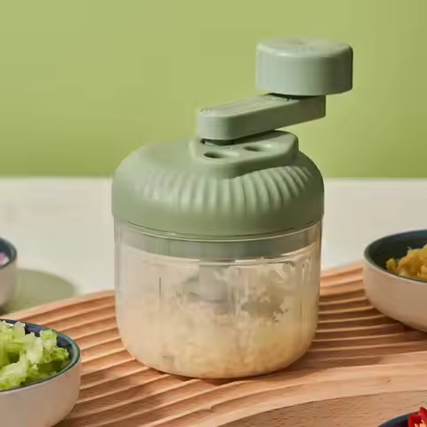 Multifunctional Vegetable Chopper Small Food Processor Manual Hand-Cranked Food Chopper Mincer Tool 