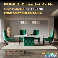 Premium Dining Set Marble Meja Makan 6 Kerusi 8 Kerusi / SIAP PASANG