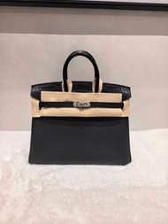超美品有單😻Hermes Birkin 25 Touch phw 黑銀 方塊鱷魚 K刻