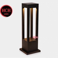 HCH Modern Outdoor Bollard GU10 Lamp Holder Nordic Design Black Waterproof Lampu Bollar Luar(BL120)